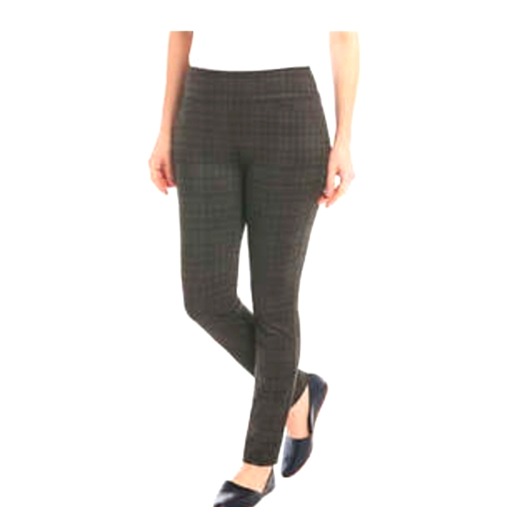 Dalia Gray Plaid Women's Pull On Pants S